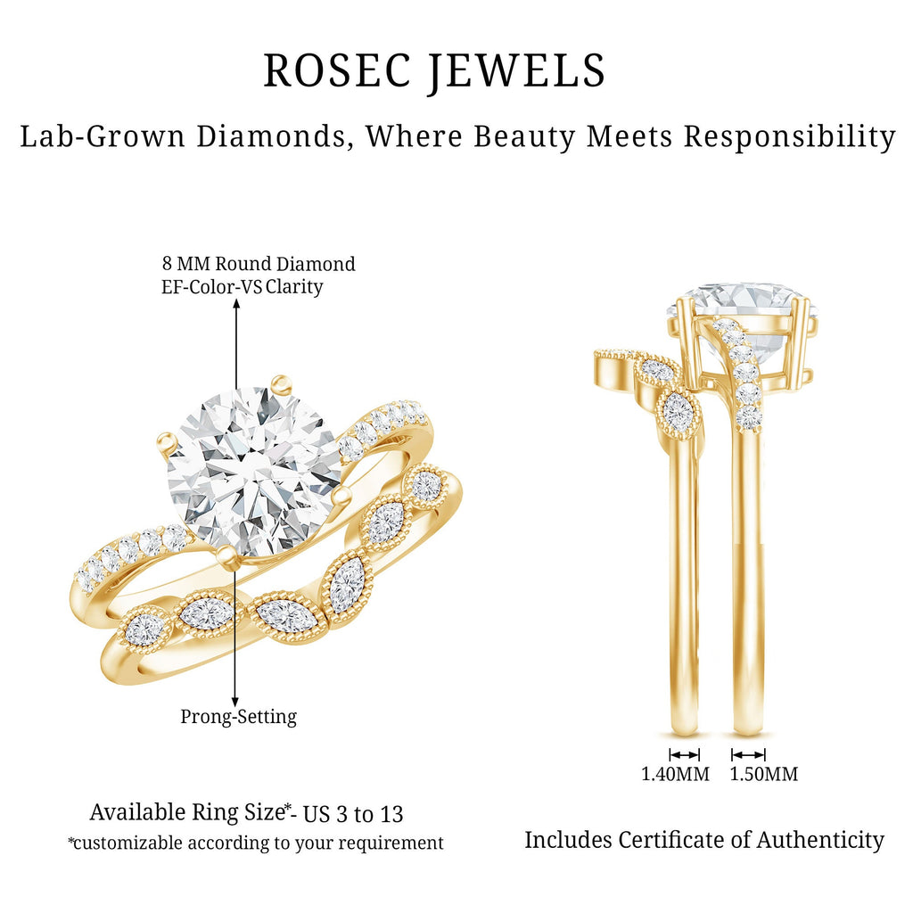 Certified Lab Grown Diamond Engagement Ring With Ring Guard