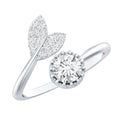 Certified 0.4 Carat Round Lab Grown Diamond Tail Cuff Ring