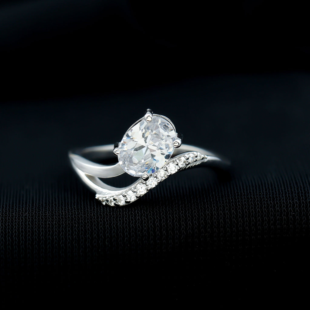 Certified 1.2 Carat Lab Grown Diamond Oval Engagement Ring For Women