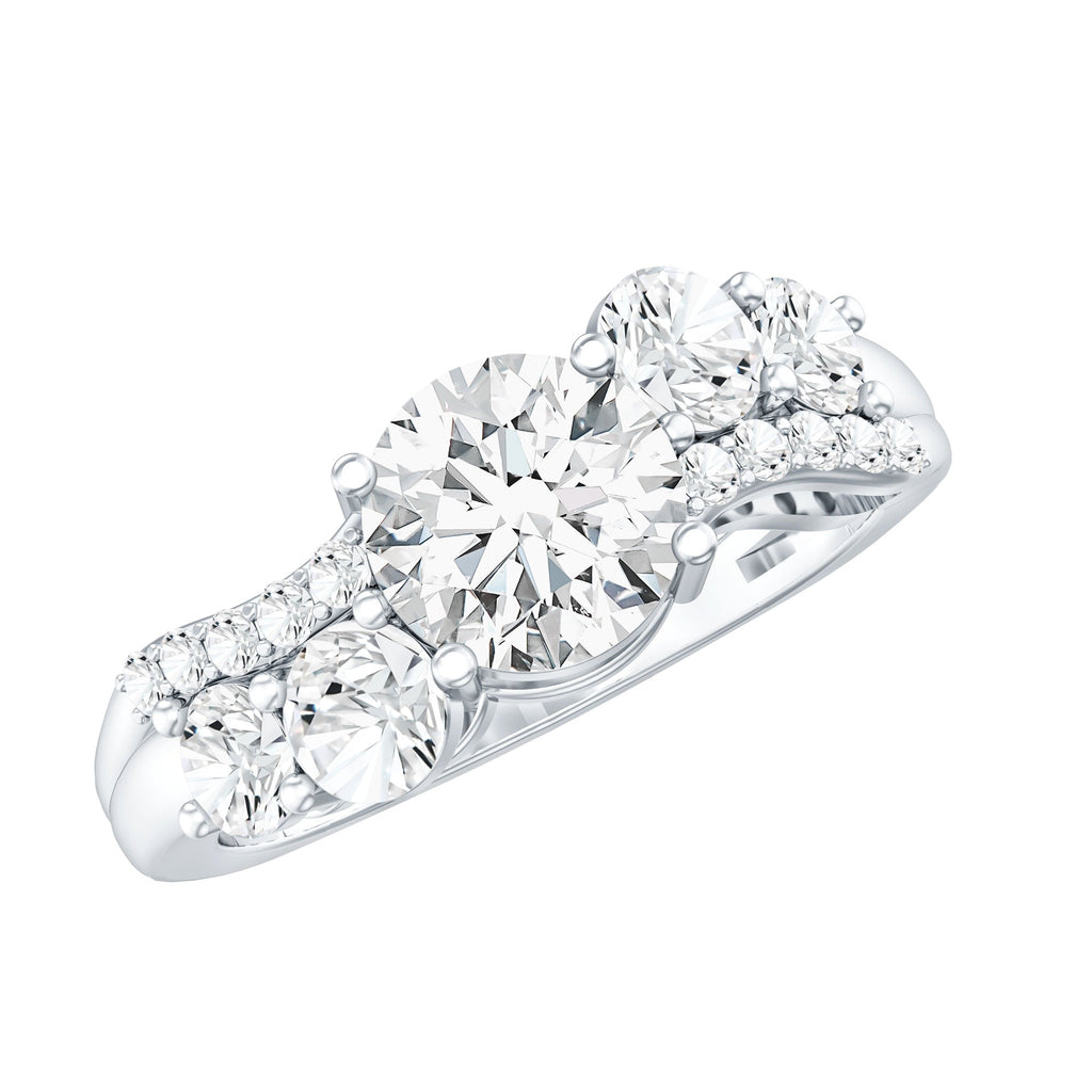 Certified Lab 1.2 Carat Round Diamond Designer Engagement Ring