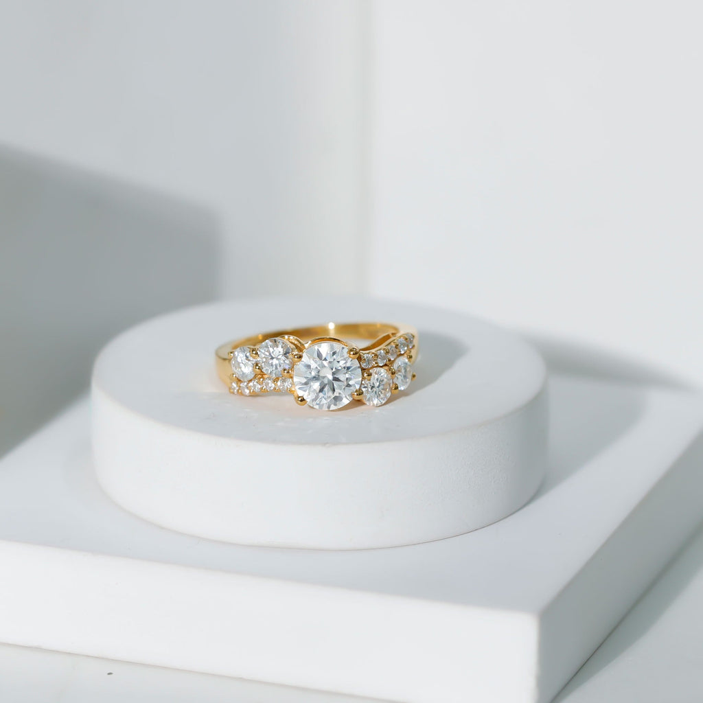 Certified Lab 1.2 Carat Round Diamond Designer Engagement Ring