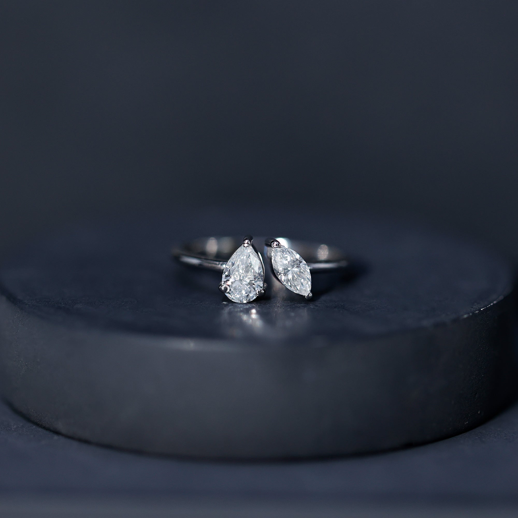 Certified Lab Grown Diamond Two Stone Promise Ring