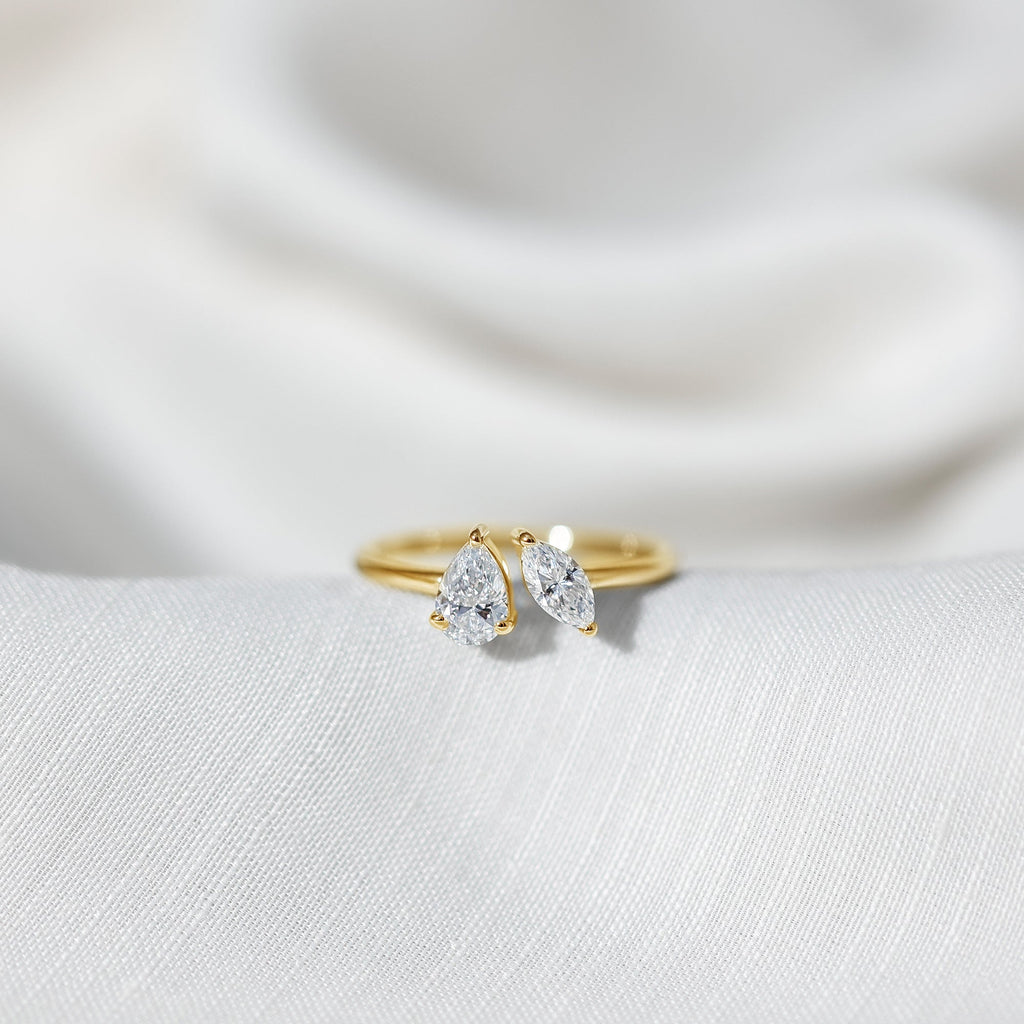 Certified Lab Grown Diamond Two Stone Promise Ring
