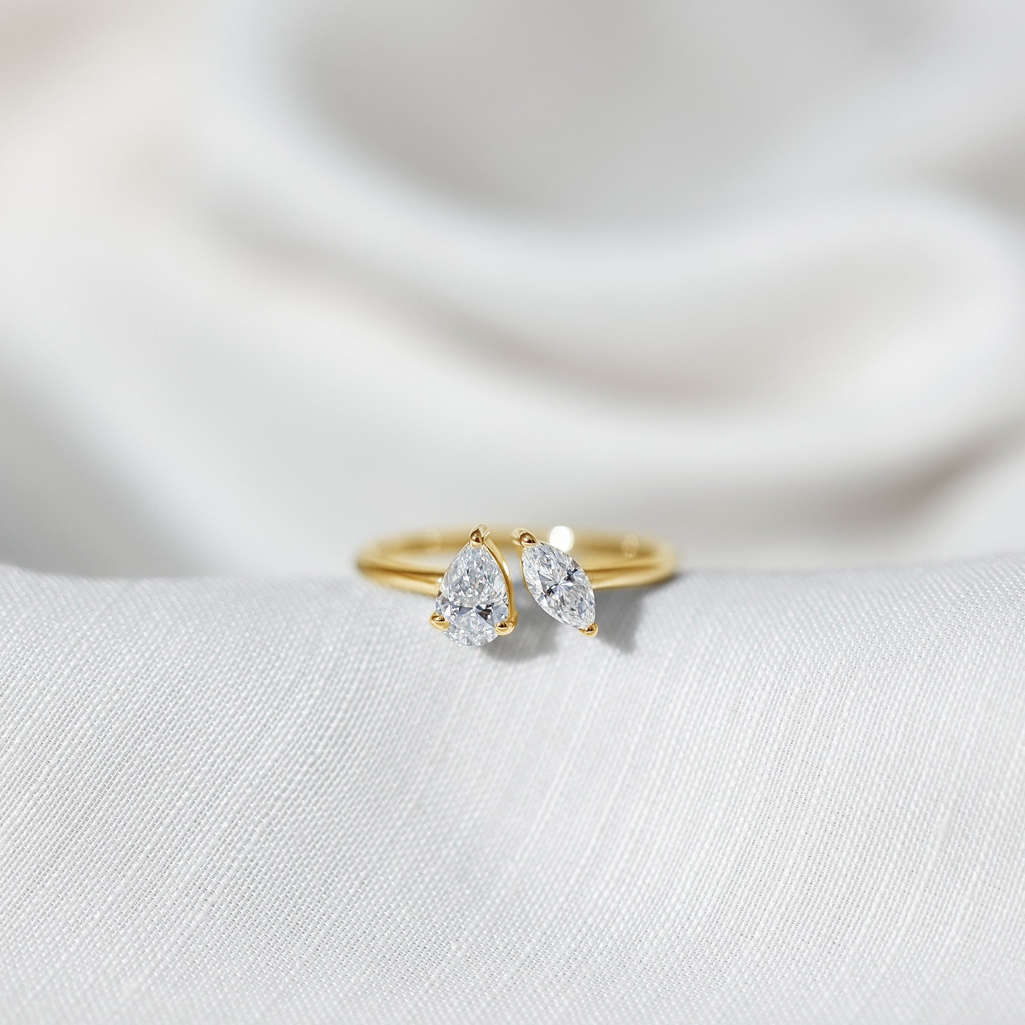 Certified Lab Grown Diamond Two Stone Promise Ring
