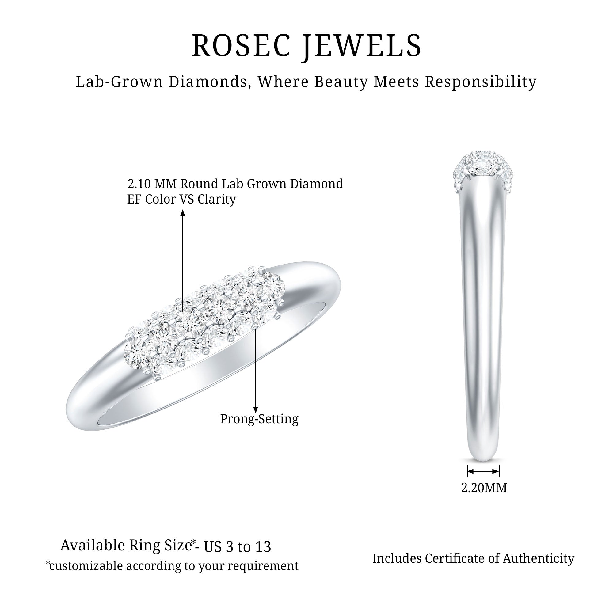 Certified Lab Grown Diamond Anniversary Ring
