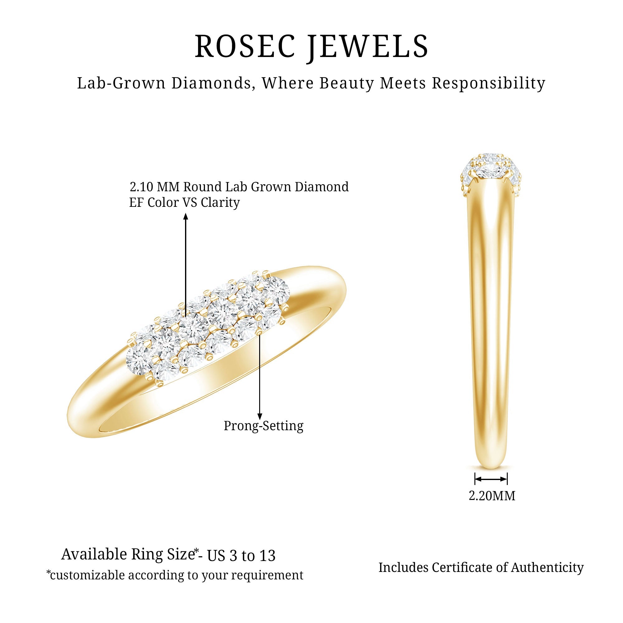 Certified Lab Grown Diamond Anniversary Ring