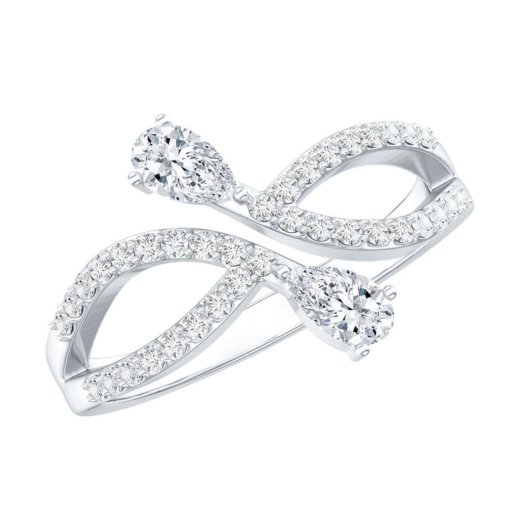 Certified Lab Grown Diamond 2 Stone Infinity Wedding Band