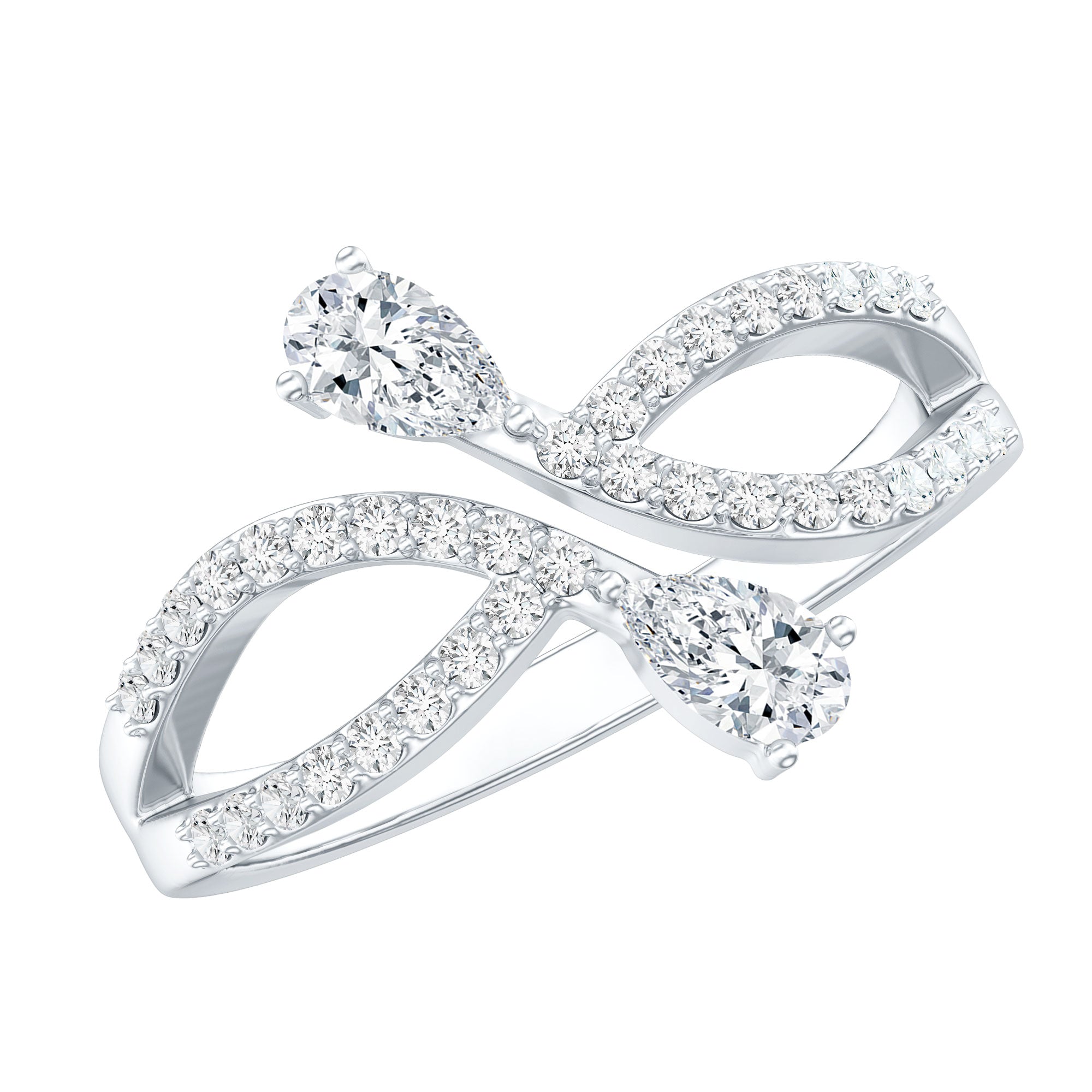 Certified Lab Grown Diamond 2 Stone Infinity Wedding Band