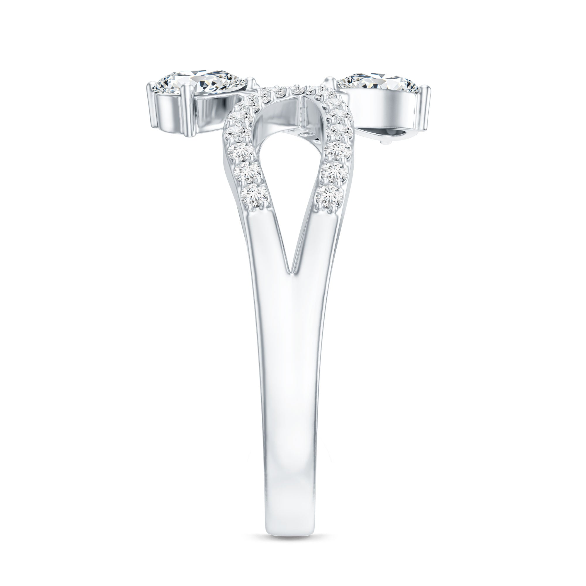 Certified Lab Grown Diamond 2 Stone Infinity Wedding Band