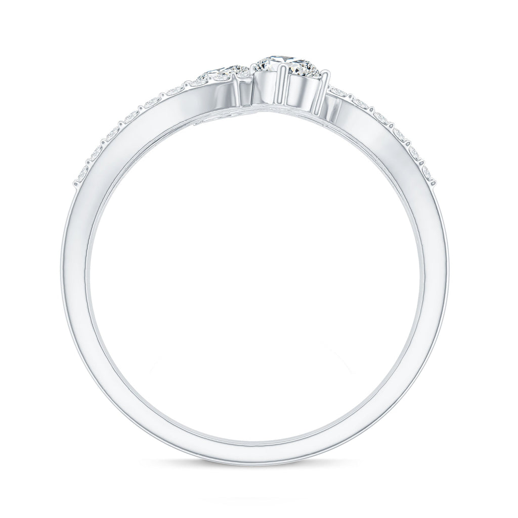 Certified Lab Grown Diamond 2 Stone Infinity Wedding Band