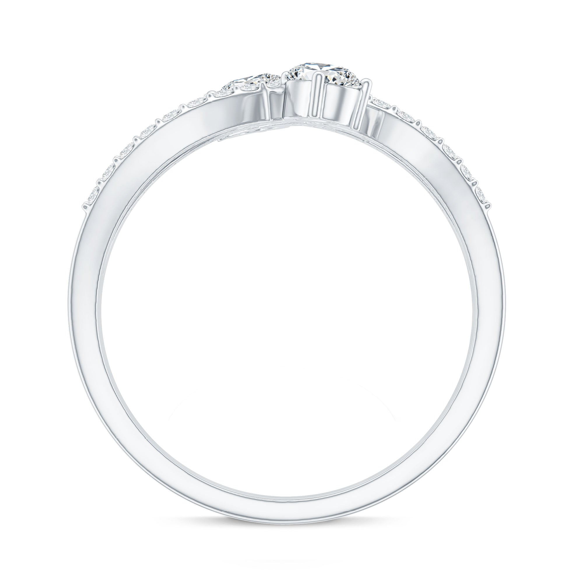 Certified Lab Grown Diamond 2 Stone Infinity Wedding Band