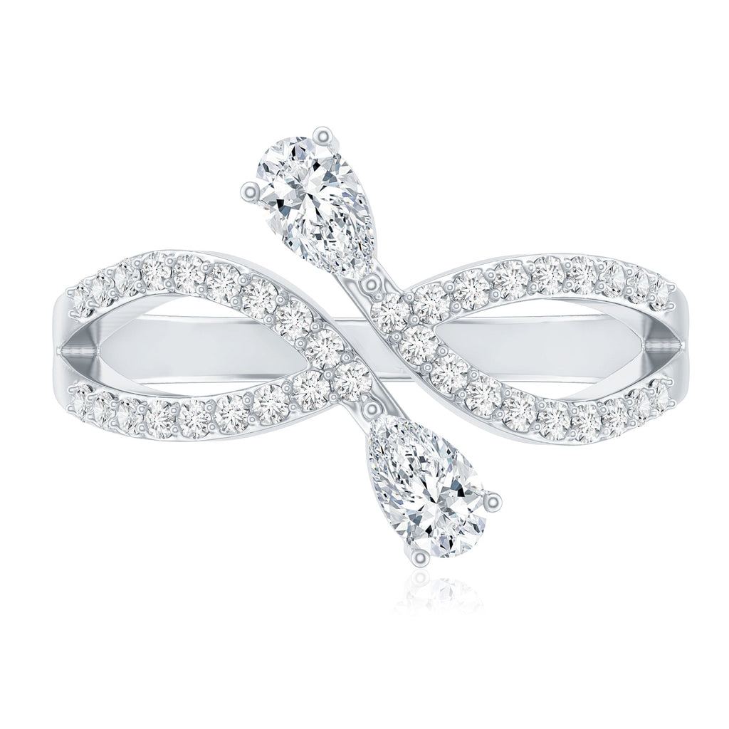 Certified Lab Grown Diamond 2 Stone Infinity Wedding Band