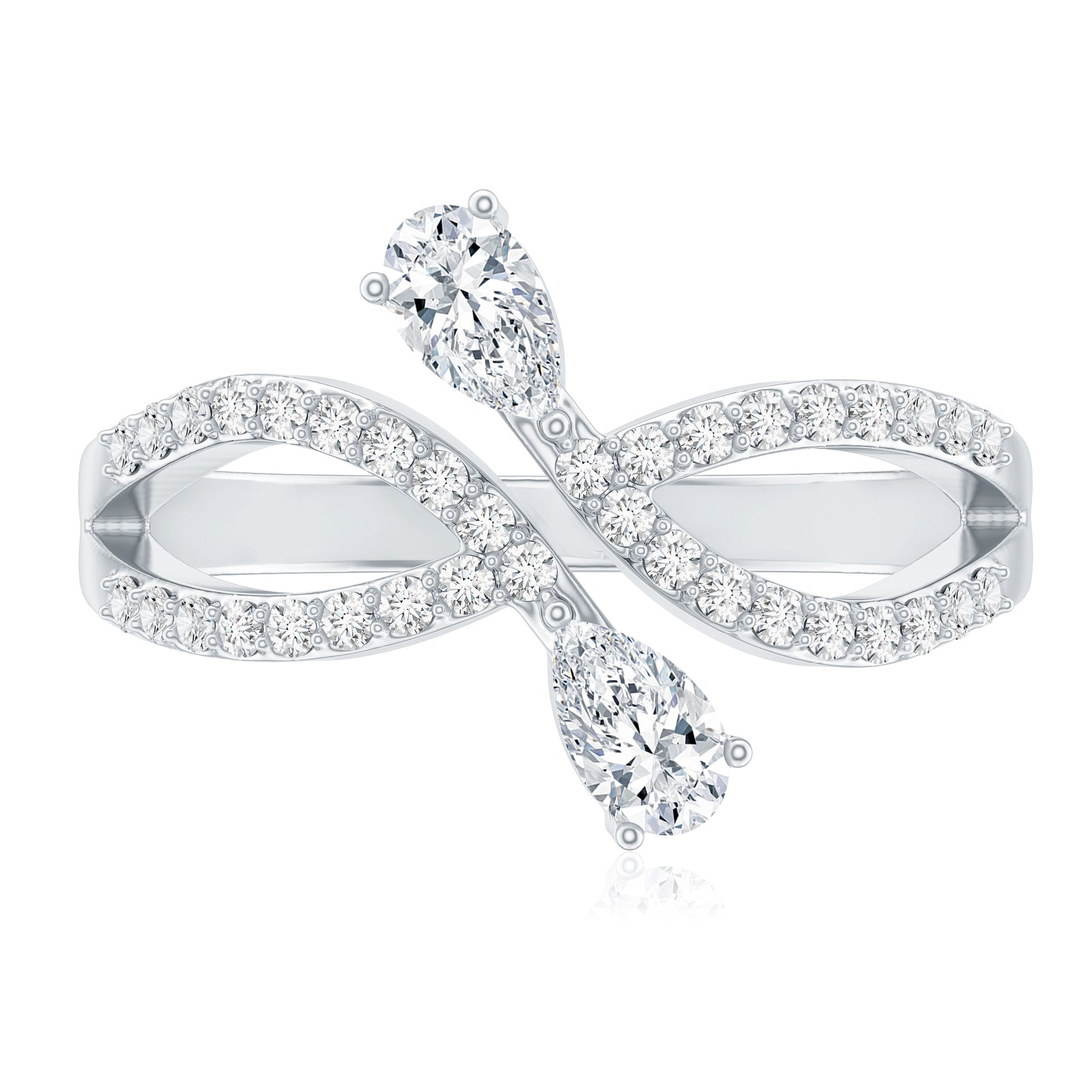Certified Lab Grown Diamond 2 Stone Infinity Wedding Band