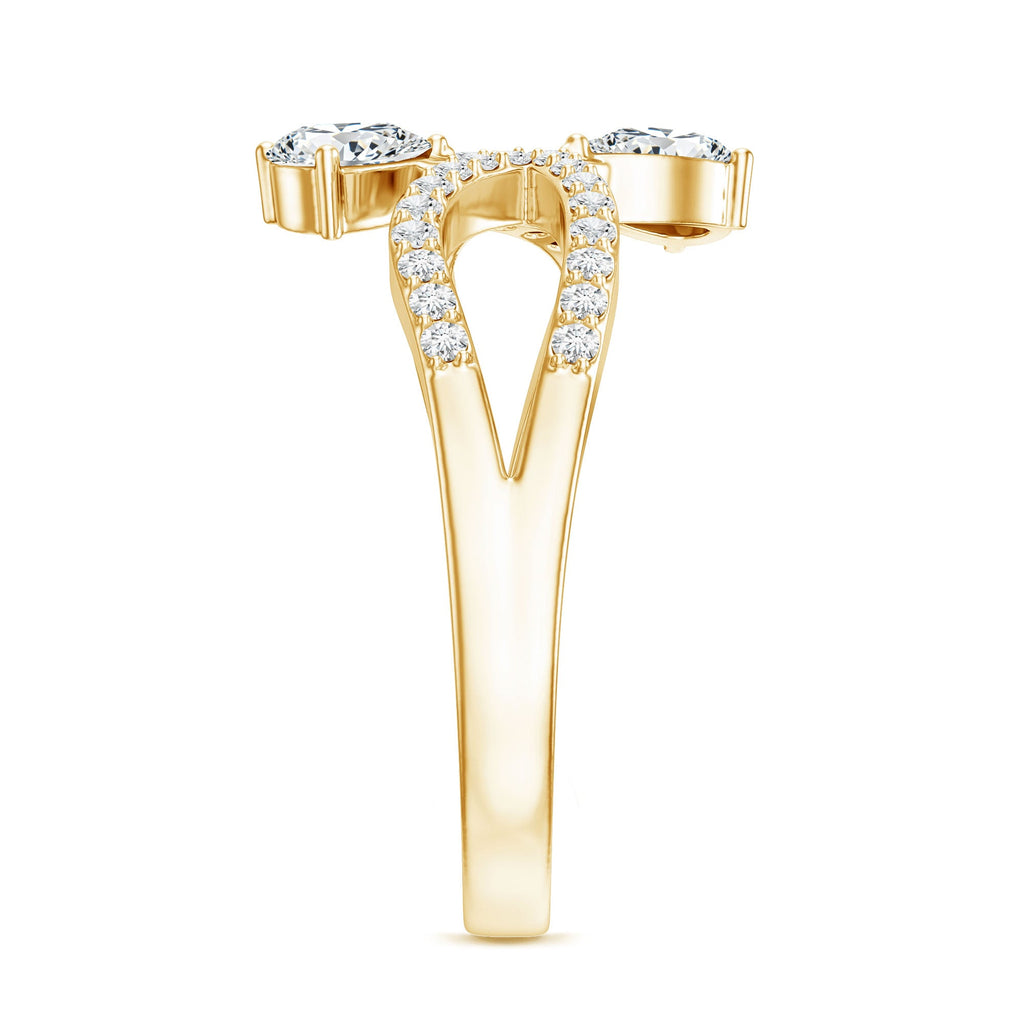 Certified Lab Grown Diamond 2 Stone Infinity Wedding Band