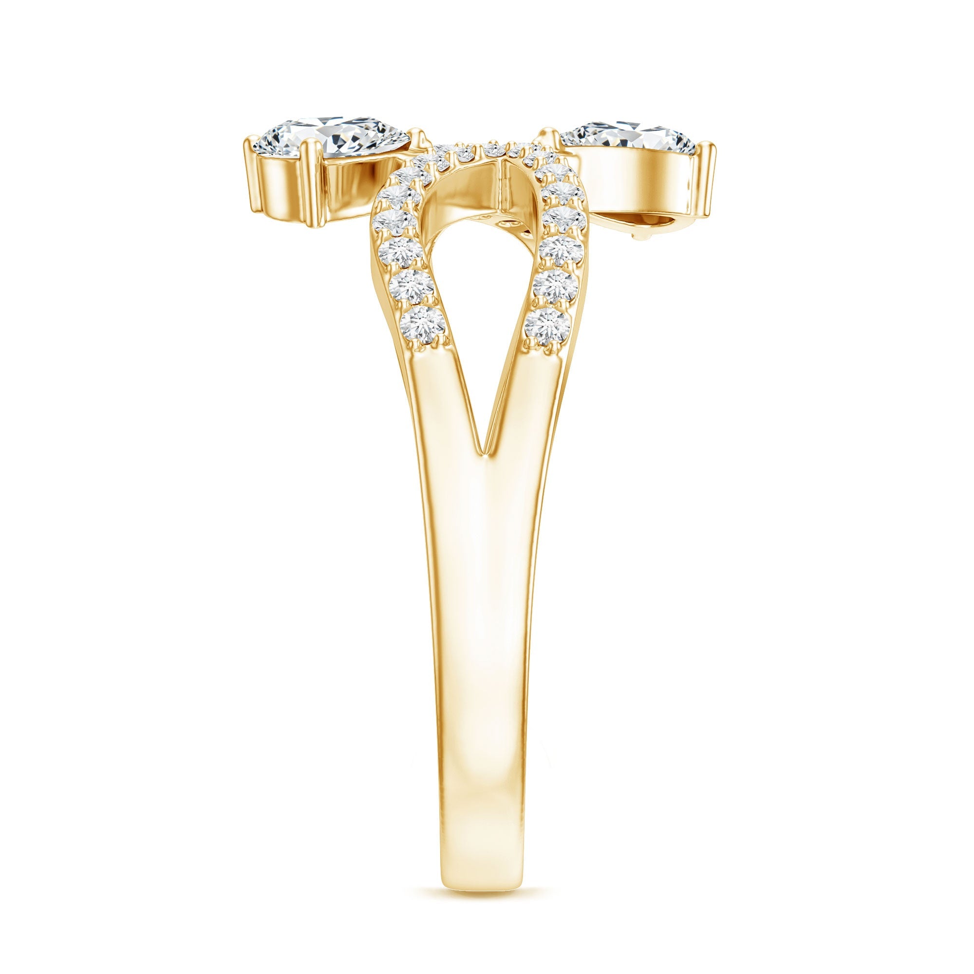 Certified Lab Grown Diamond 2 Stone Infinity Wedding Band