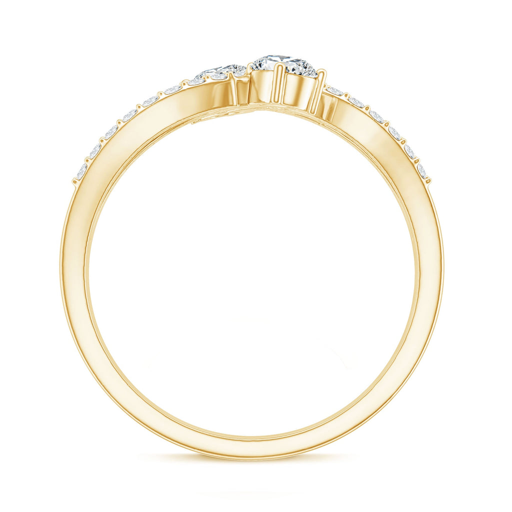 Certified Lab Grown Diamond 2 Stone Infinity Wedding Band