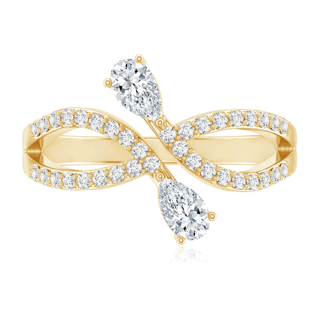Certified Lab Grown Diamond 2 Stone Infinity Wedding Band