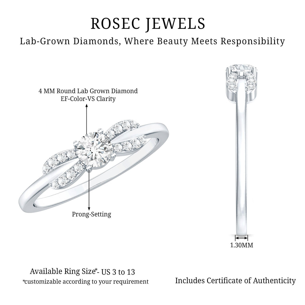 Certified Lab Grown Diamond Minimalist Promise Ring For Women