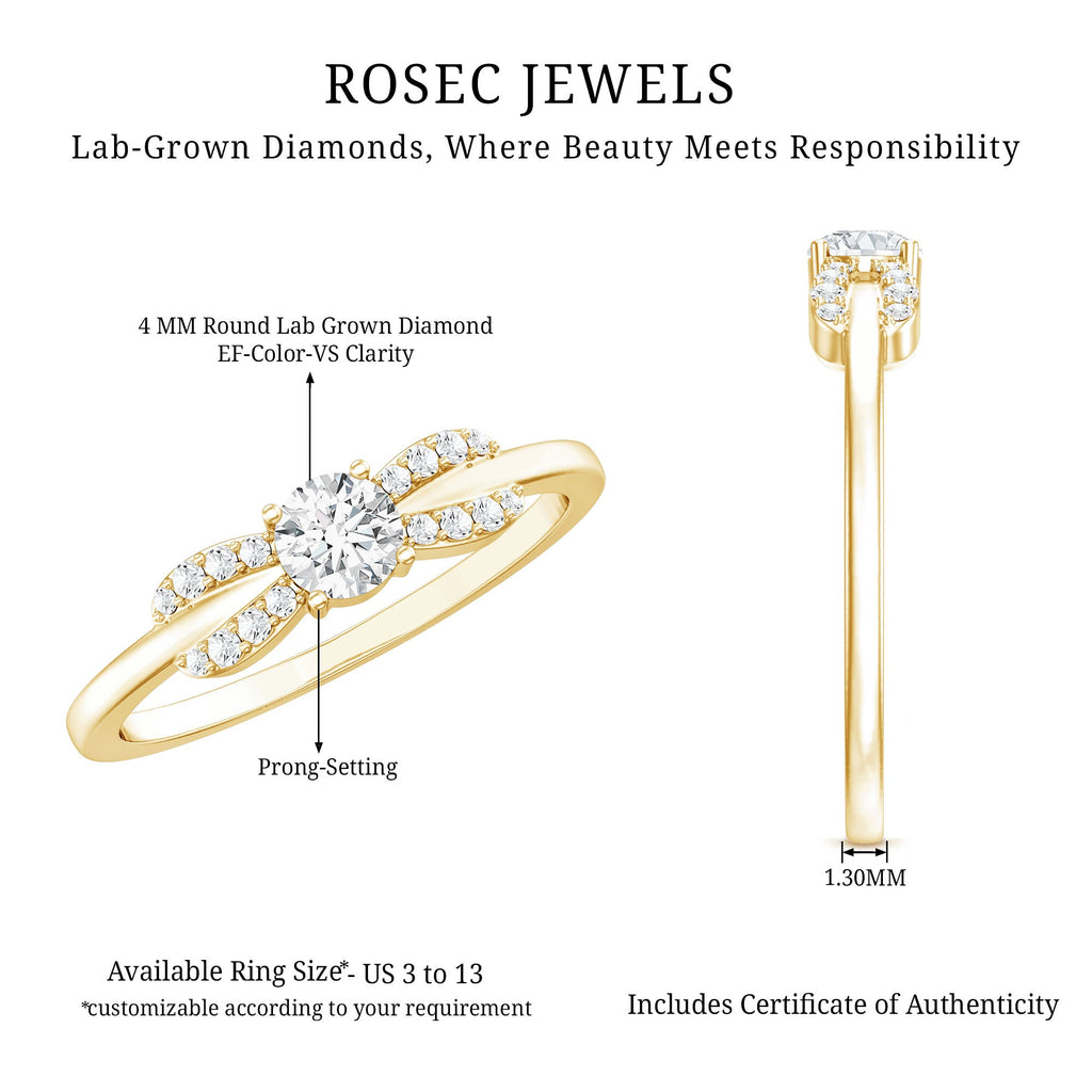Certified Lab Grown Diamond Minimalist Promise Ring For Women
