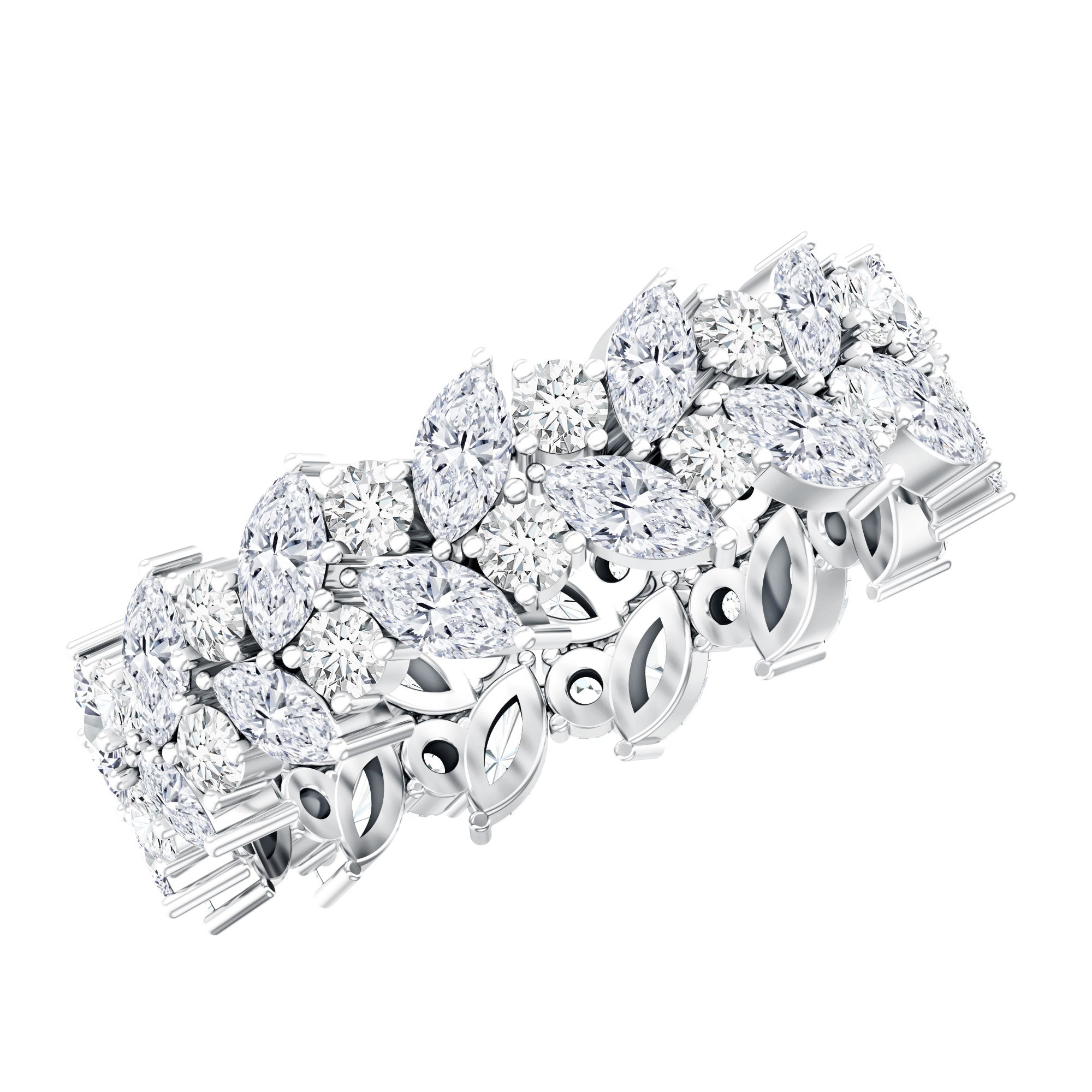 Certified Lab Grown Diamond Leaf Wedding Band