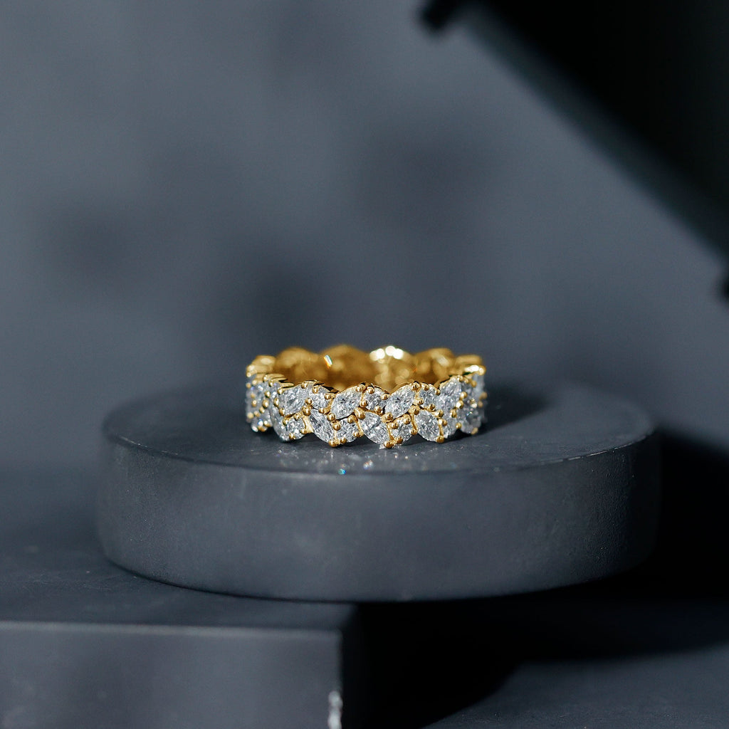 Certified Lab Grown Diamond Leaf Wedding Band