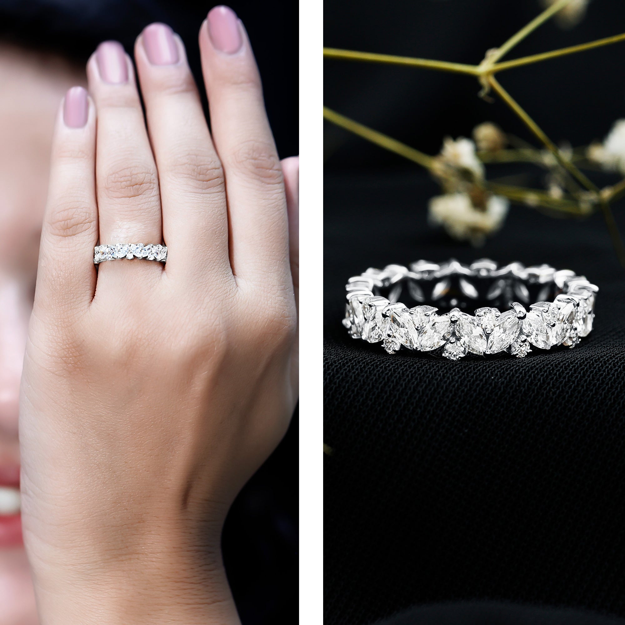 Certified Lab Grown Diamond Full Eternity Wedding Ring