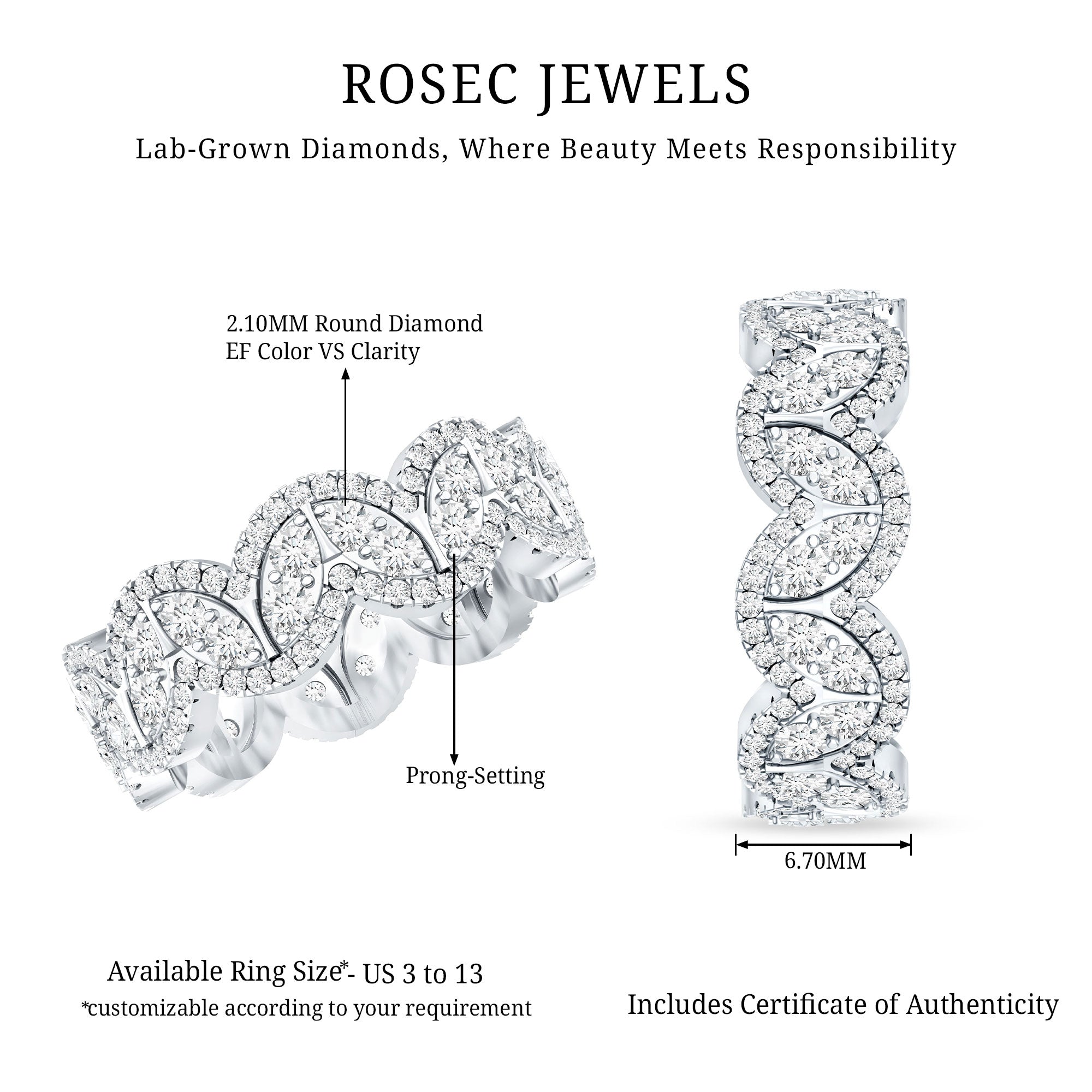 Certified Lab Diamond Vintage Inspired Wedding Ring