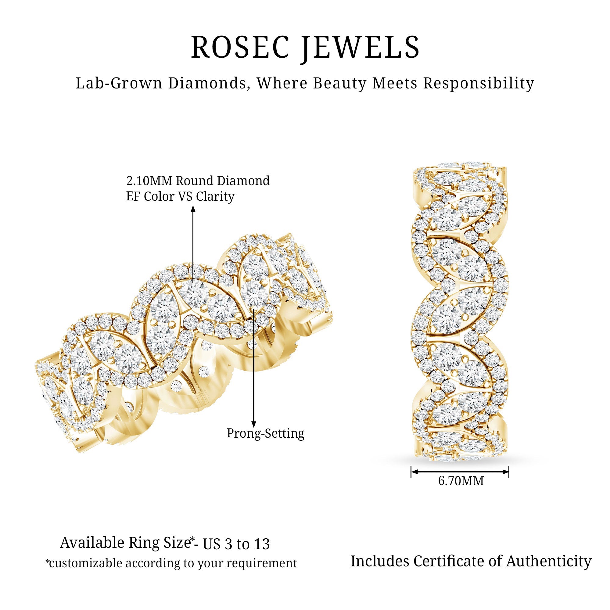 Certified Lab Diamond Vintage Inspired Wedding Ring