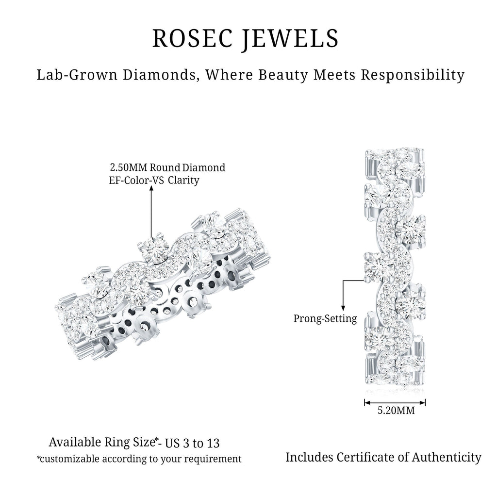 Certified Lab Grown Diamond Designer Wedding Eternity Ring