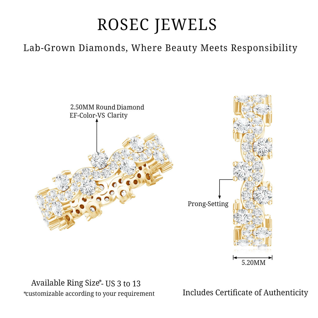 Certified Lab Grown Diamond Designer Wedding Eternity Ring