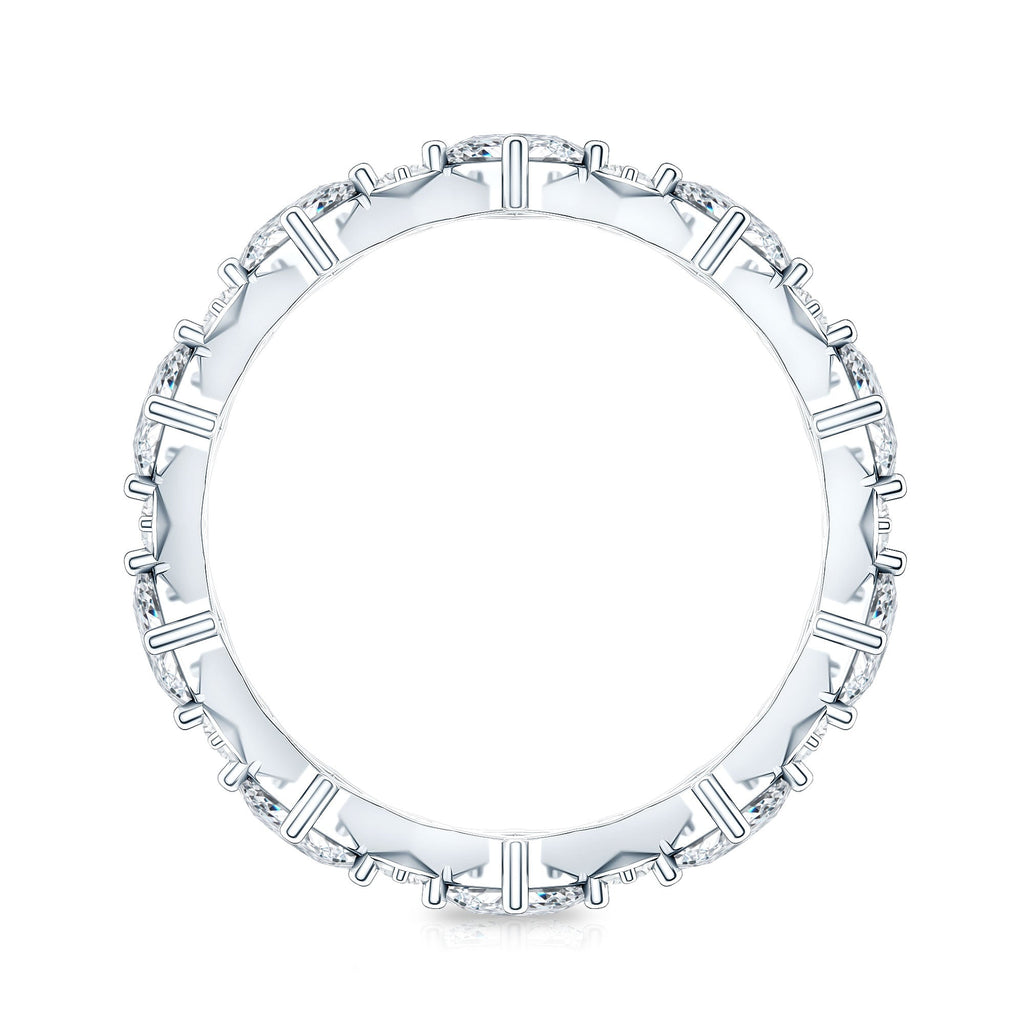 Certified Princess Cut Lab Grown Diamond Eternity Wedding Ring