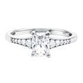 Brilliant Cut 7X5 MM Lab Grown Diamond Emerald Cut Engagement Ring