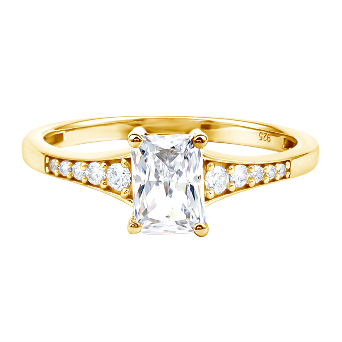 Lab Grown Diamond Ring - 7X5 MM Emerald Cut Solitaire Engagement Band Rings