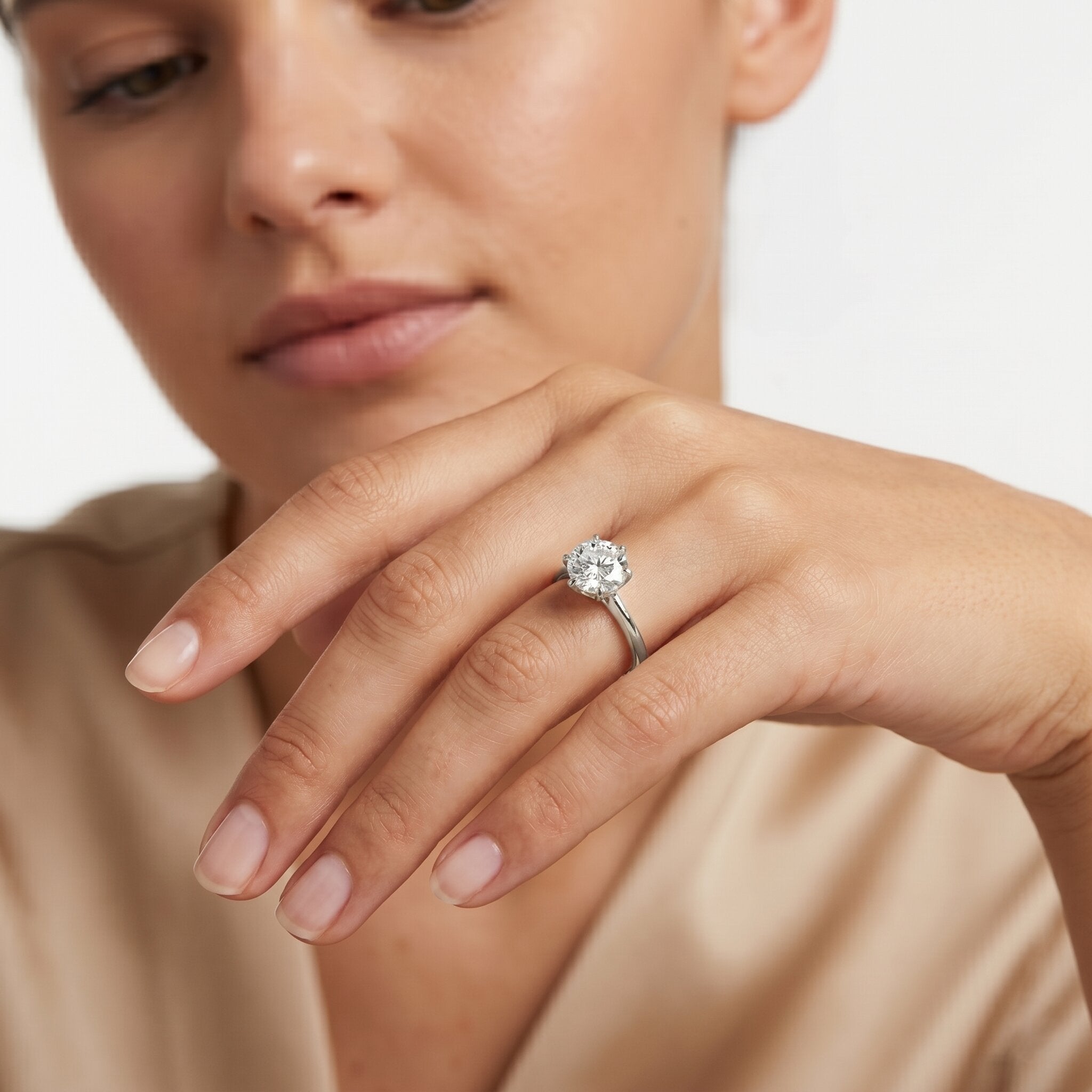 Lab Grown Diamond Ring – 1 Carat Solitaire Engagement Ring with IGI Certificate