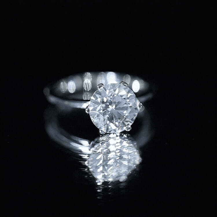 Lab Grown Diamond Ring – 2 Carat Round Cut Solitaire Engagement Ring for Women