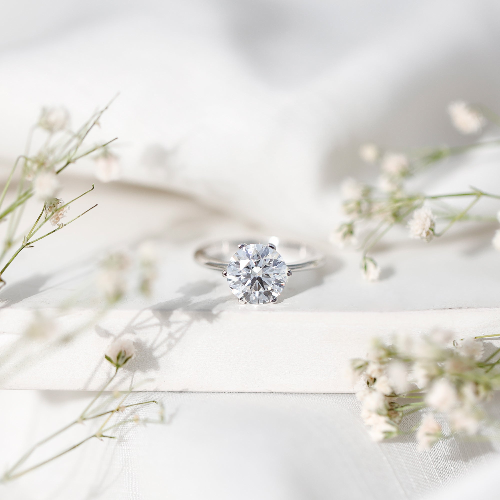 Lab Grown Diamond Ring – 2 Carat Round Cut Solitaire Engagement Ring for Women