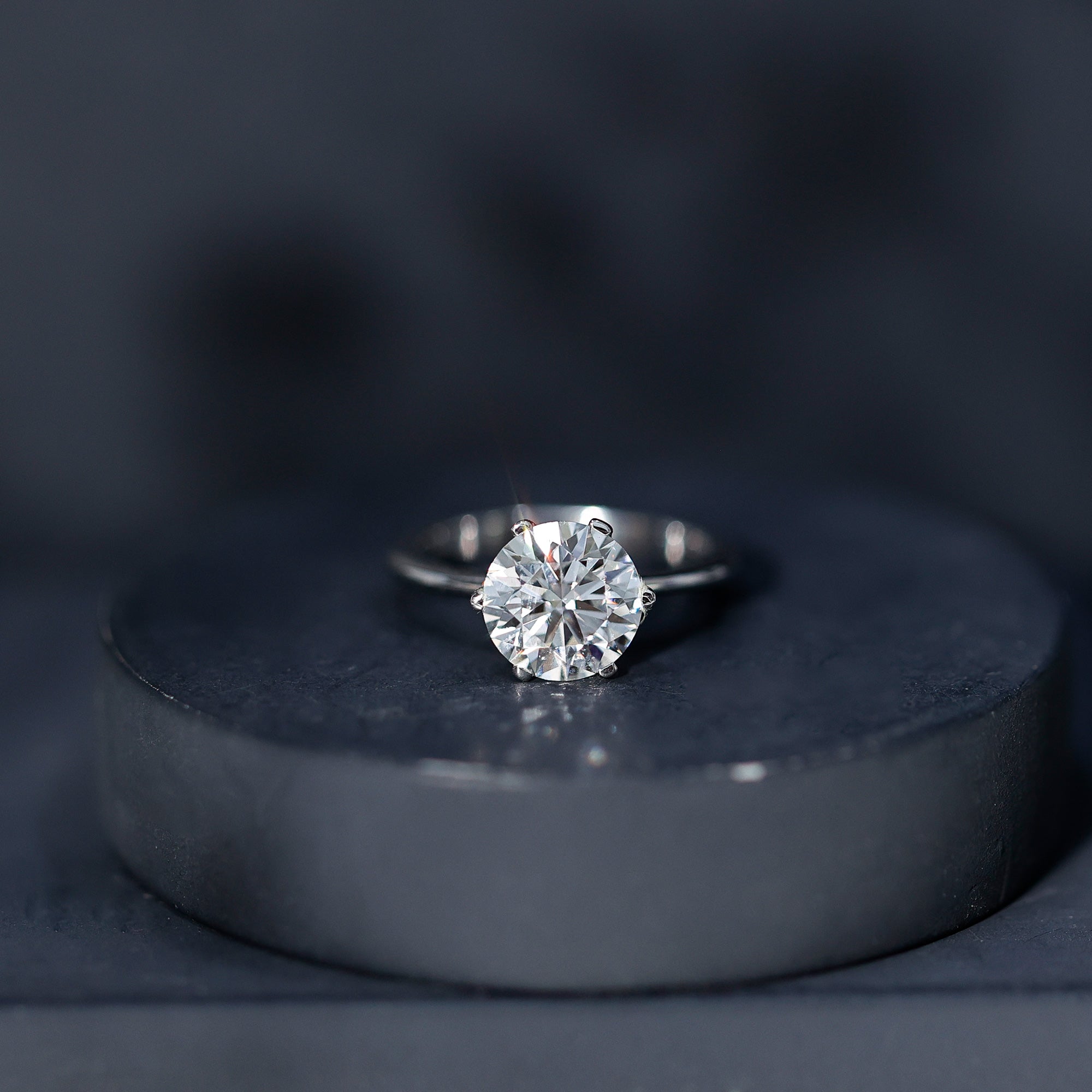 Lab Grown Diamond Ring – 2 Carat Round Cut Solitaire Engagement Ring for Women
