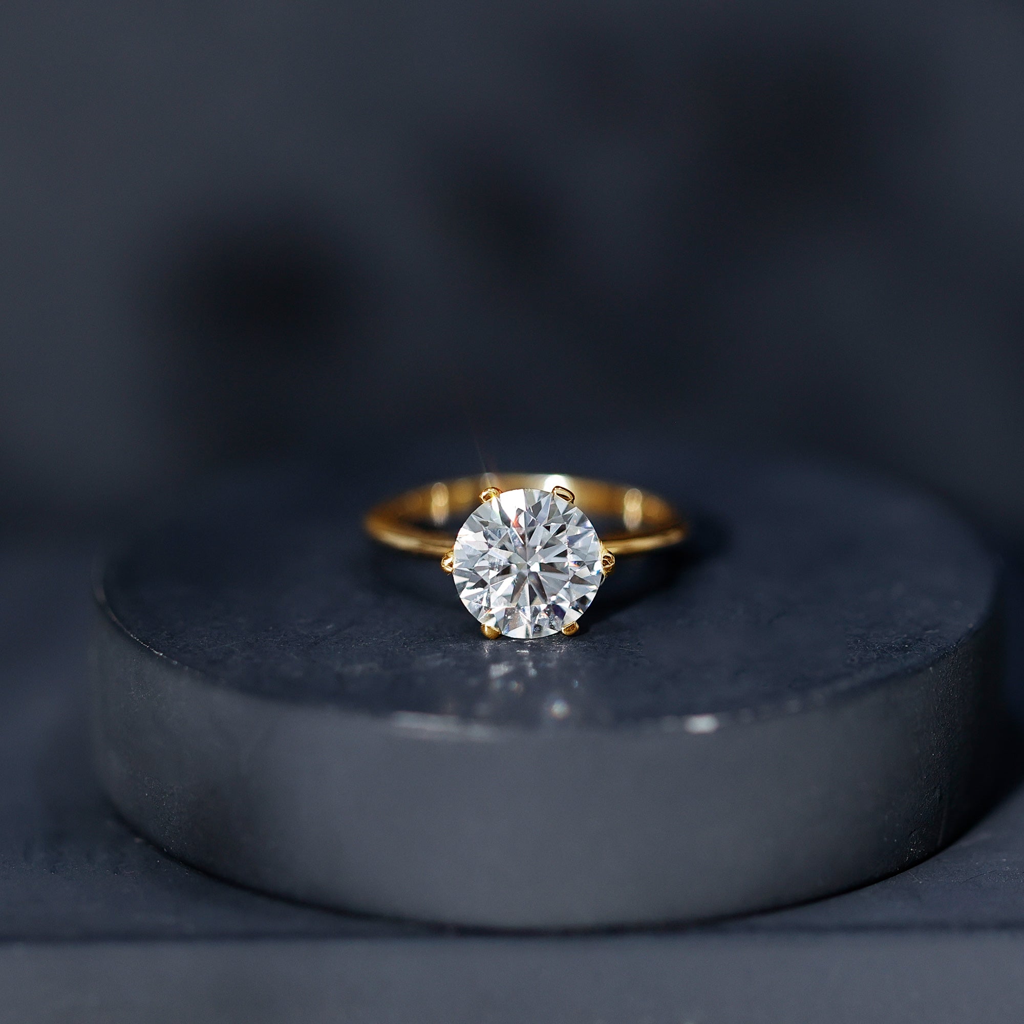Lab Grown Diamond Ring – 2 Carat Round Cut Solitaire Engagement Ring for Women