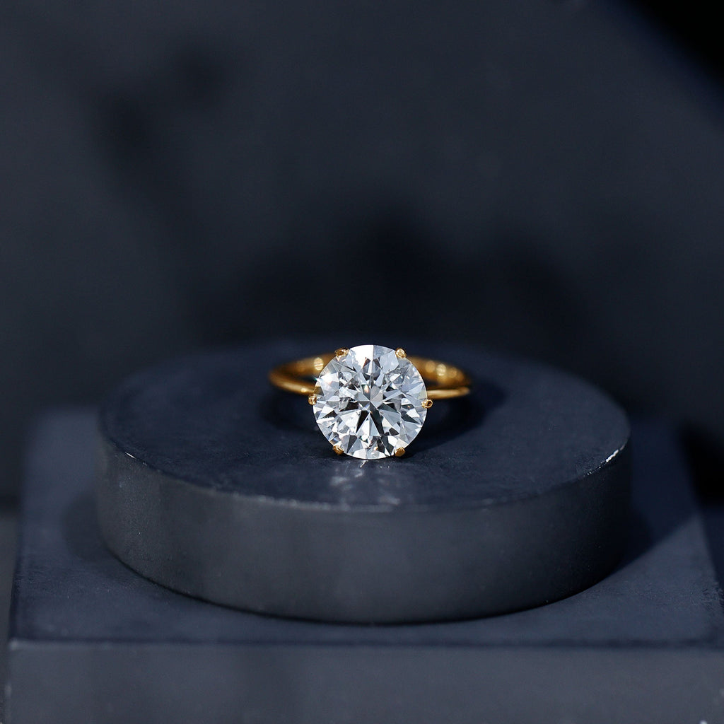 Lab Grown Diamond Ring - 3 Carat IGI Certified Round Cut Engagement Solitaire