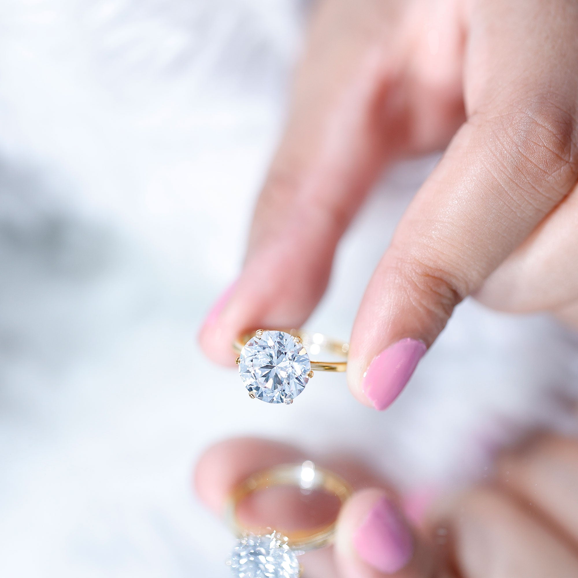 Lab Grown Diamond Ring - 3 Carat IGI Certified Round Cut Engagement Solitaire