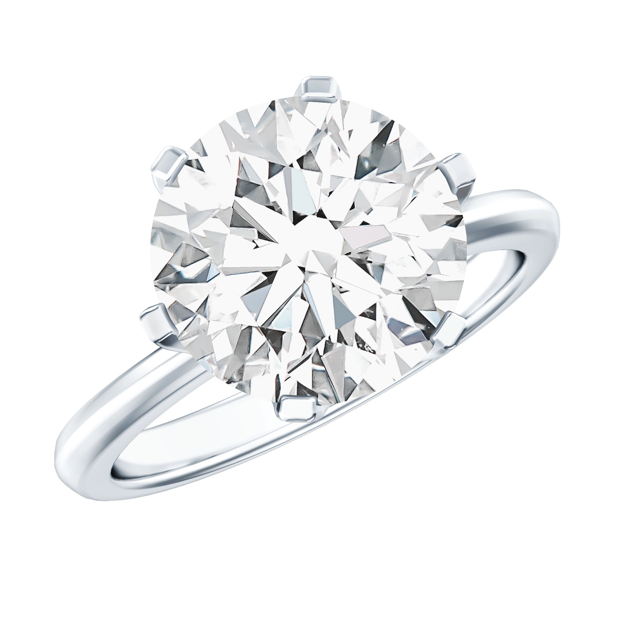 Lab Grown Diamond Ring – 5 Carat IGI Certified Round Cut Solitaire Engagement Ring