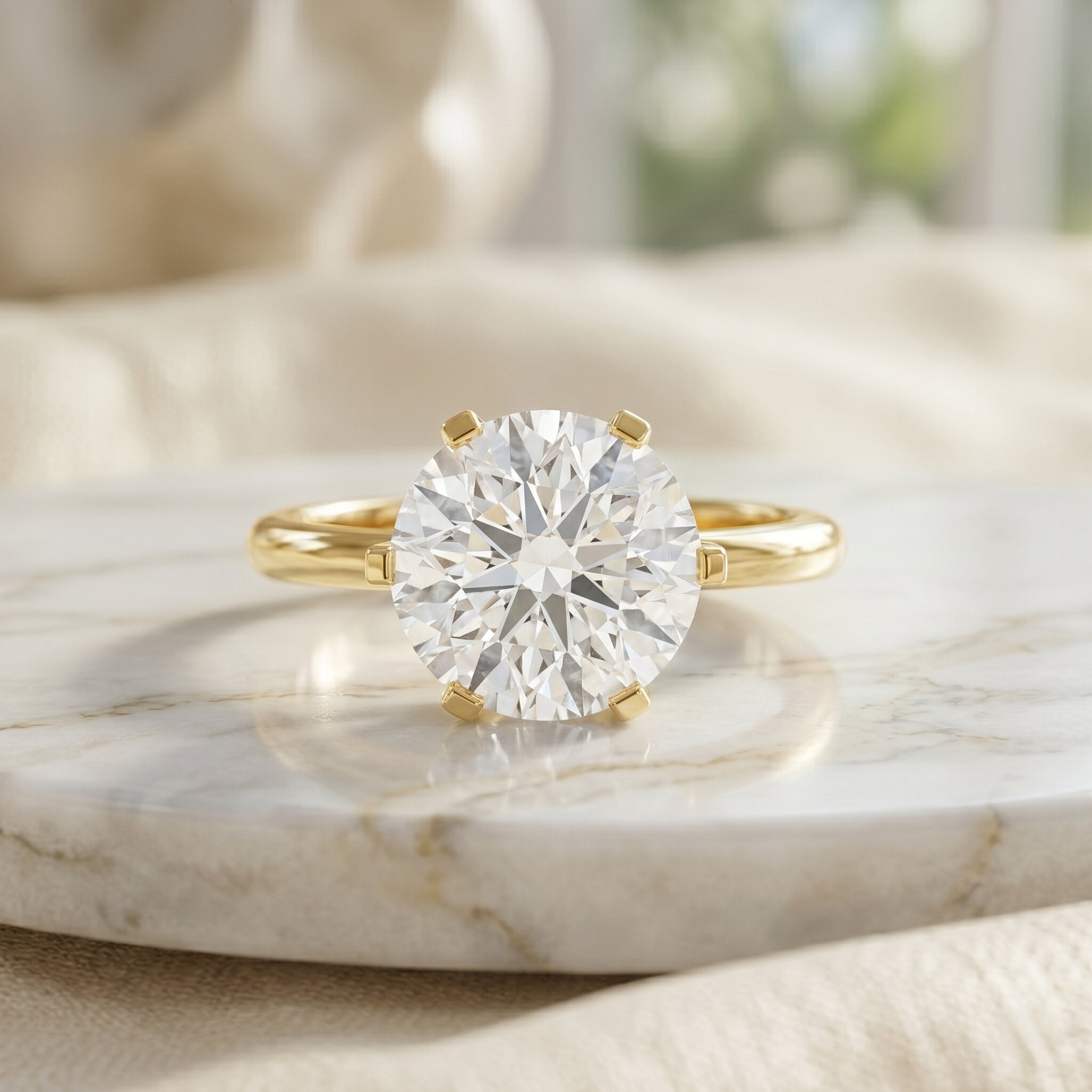 Lab Grown Diamond Ring – 5 Carat IGI Certified Round Cut Solitaire Engagement Ring
