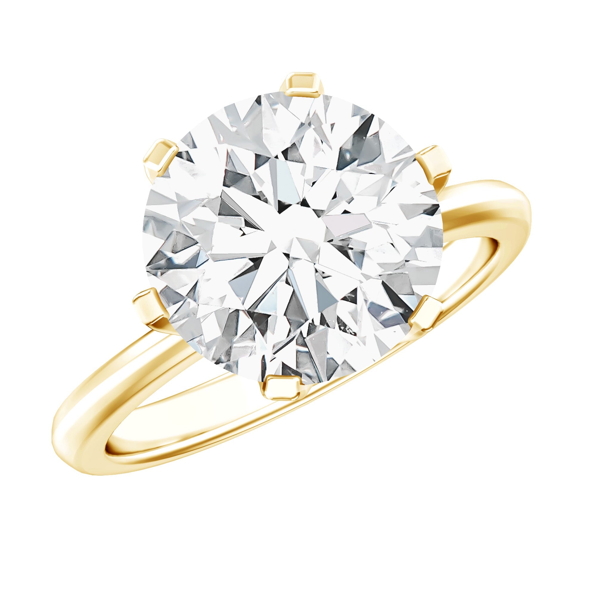 Lab Created Diamond Ring – 4 Carat Round Cut Solitaire Engagement Ring IGI Certified