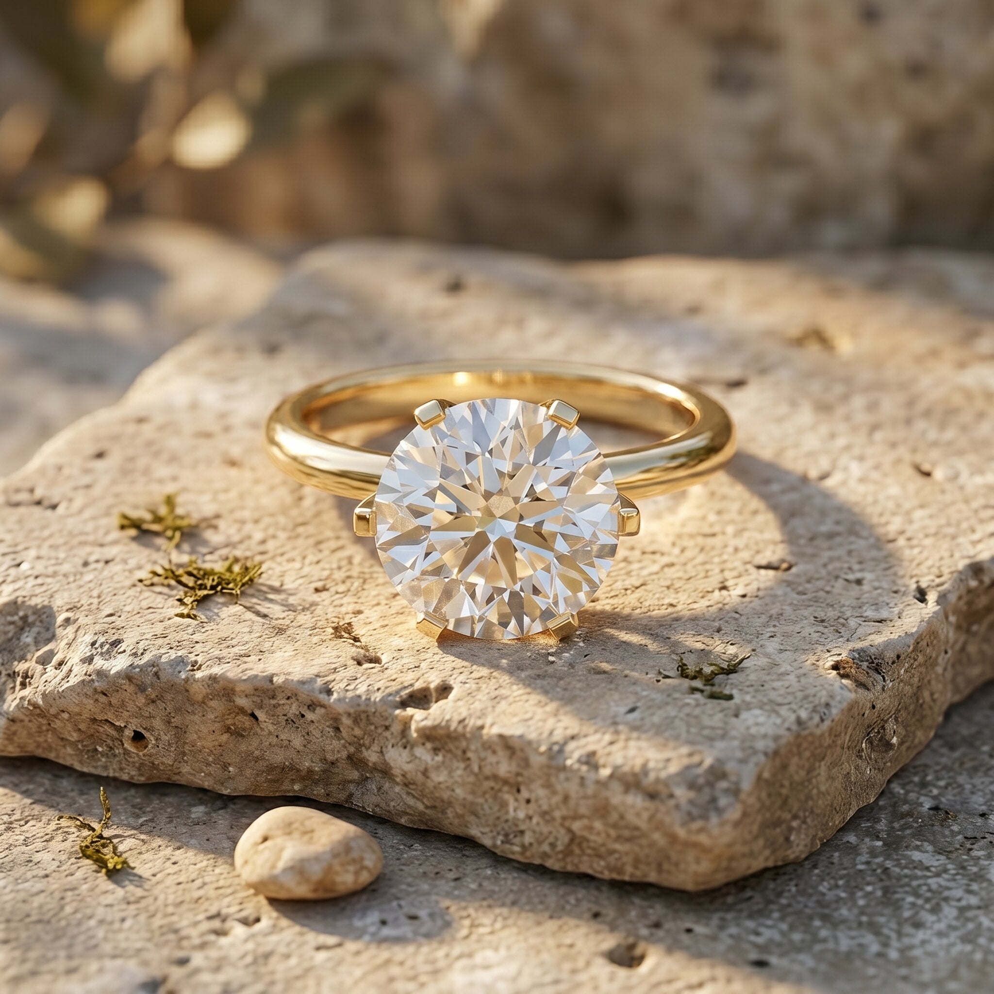 Lab Created Diamond Ring – 4 Carat Round Cut Solitaire Engagement Ring IGI Certified