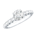Lab Grown Diamond Ring - IGI Certified 1 Carat Round Side Stone Engagement Ring