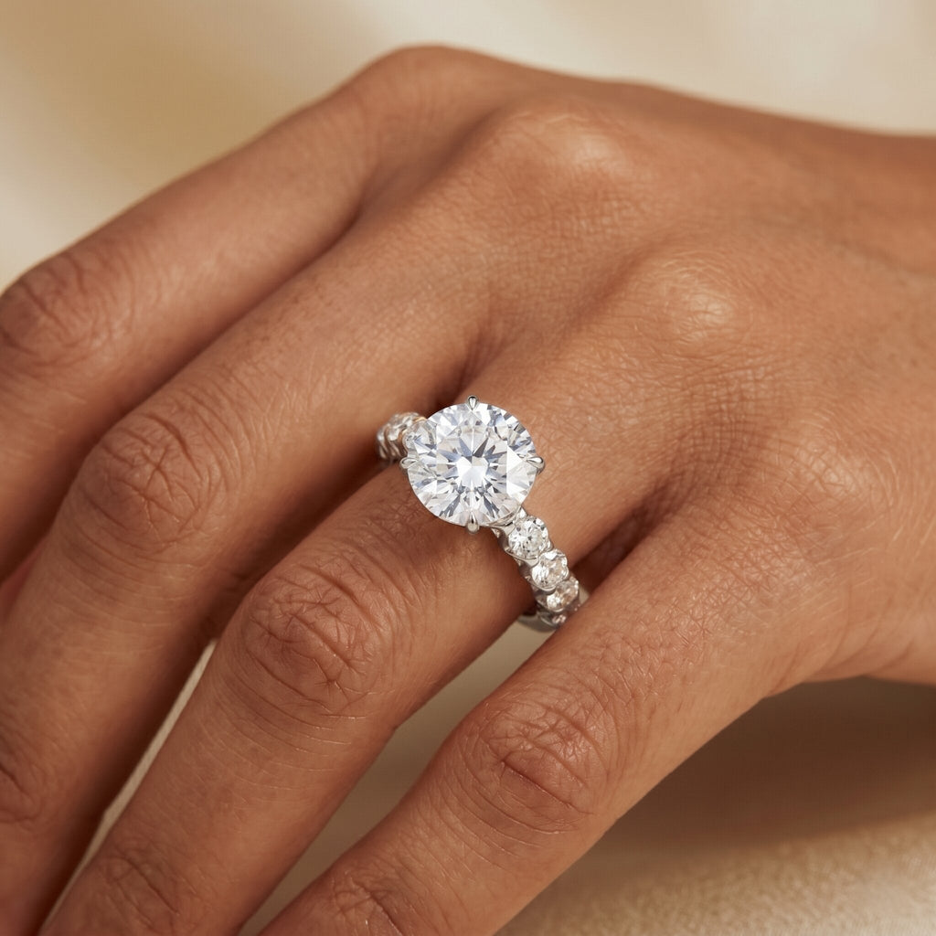 Lab Grown Diamond Ring - 2 Carat Round Engagement Ring with IGI Certificate