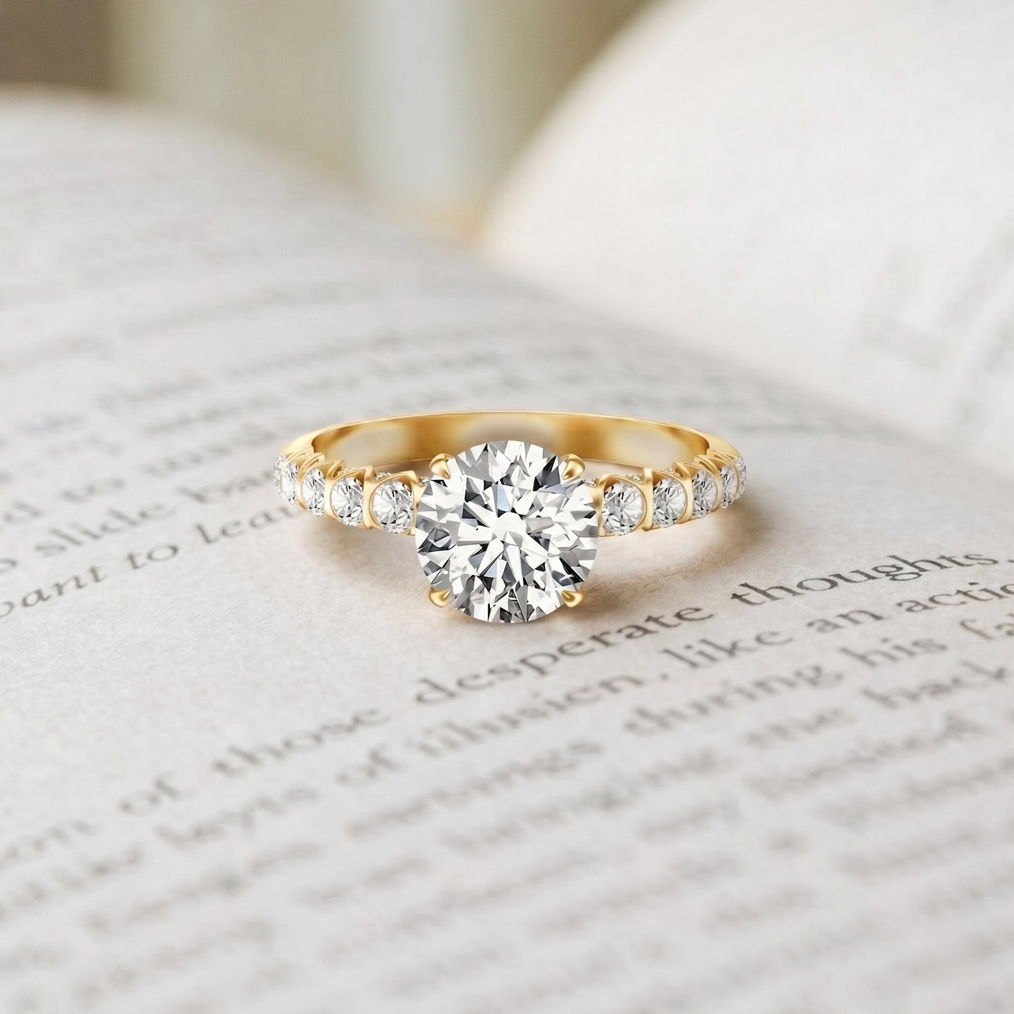 Lab Grown Diamond Ring - 2 Carat Round Engagement Ring with IGI Certificate
