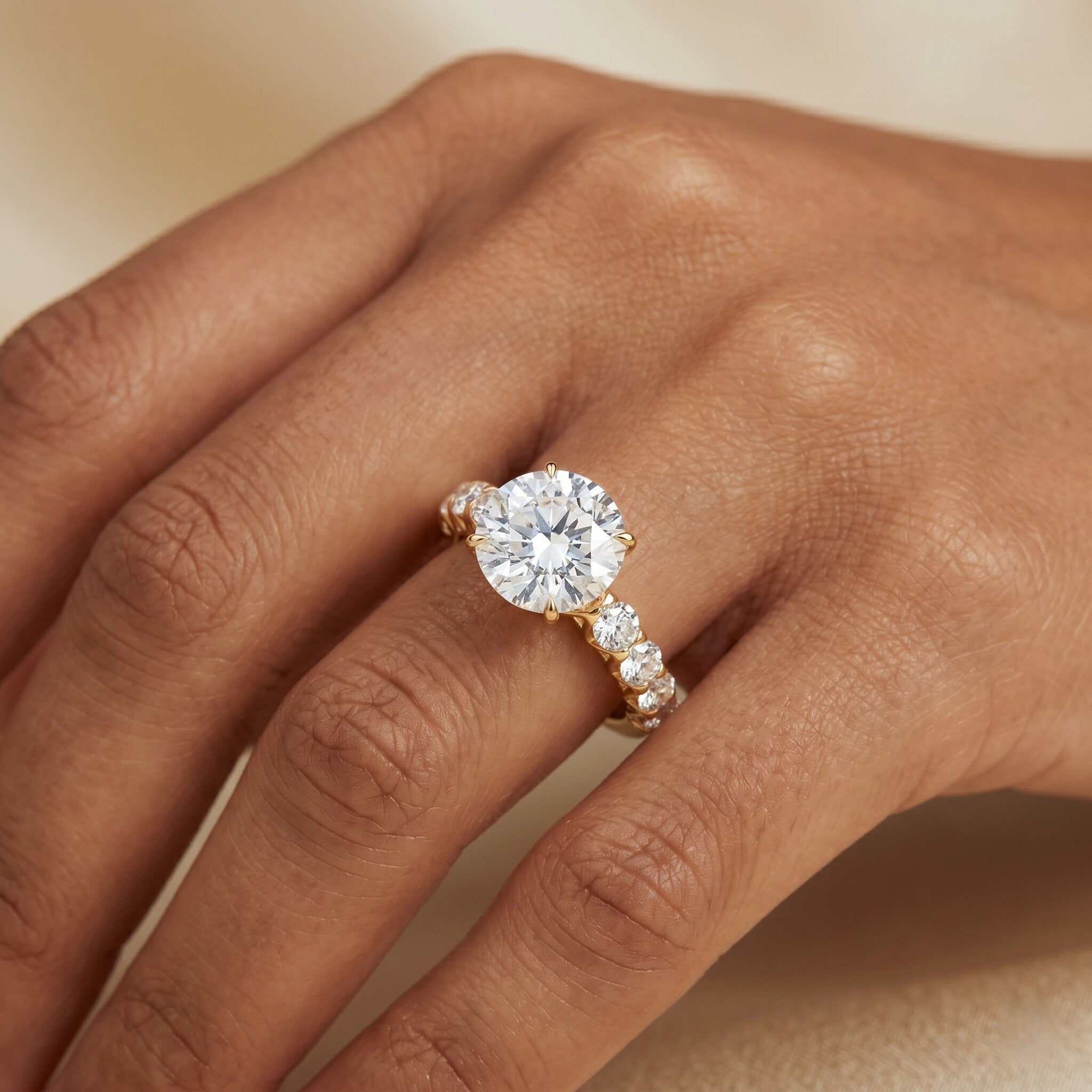 Lab Grown Diamond Ring - 2 Carat Round Engagement Ring with IGI Certificate