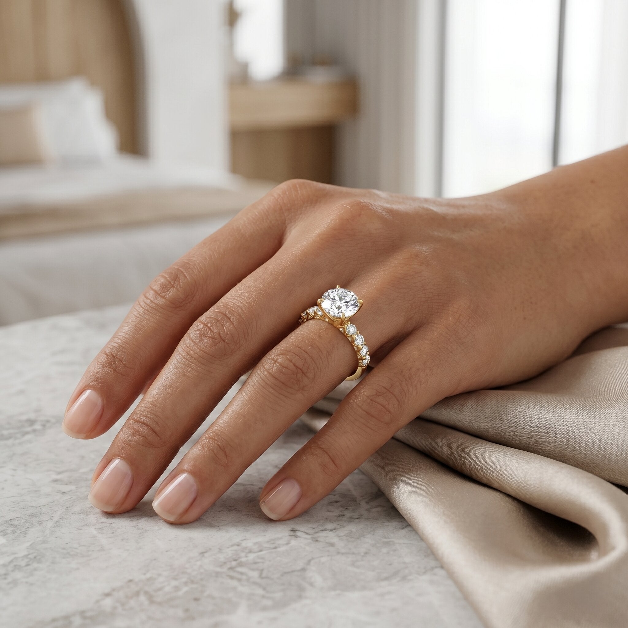 Lab Grown Diamond Ring - 2 Carat Round Engagement Ring with IGI Certificate