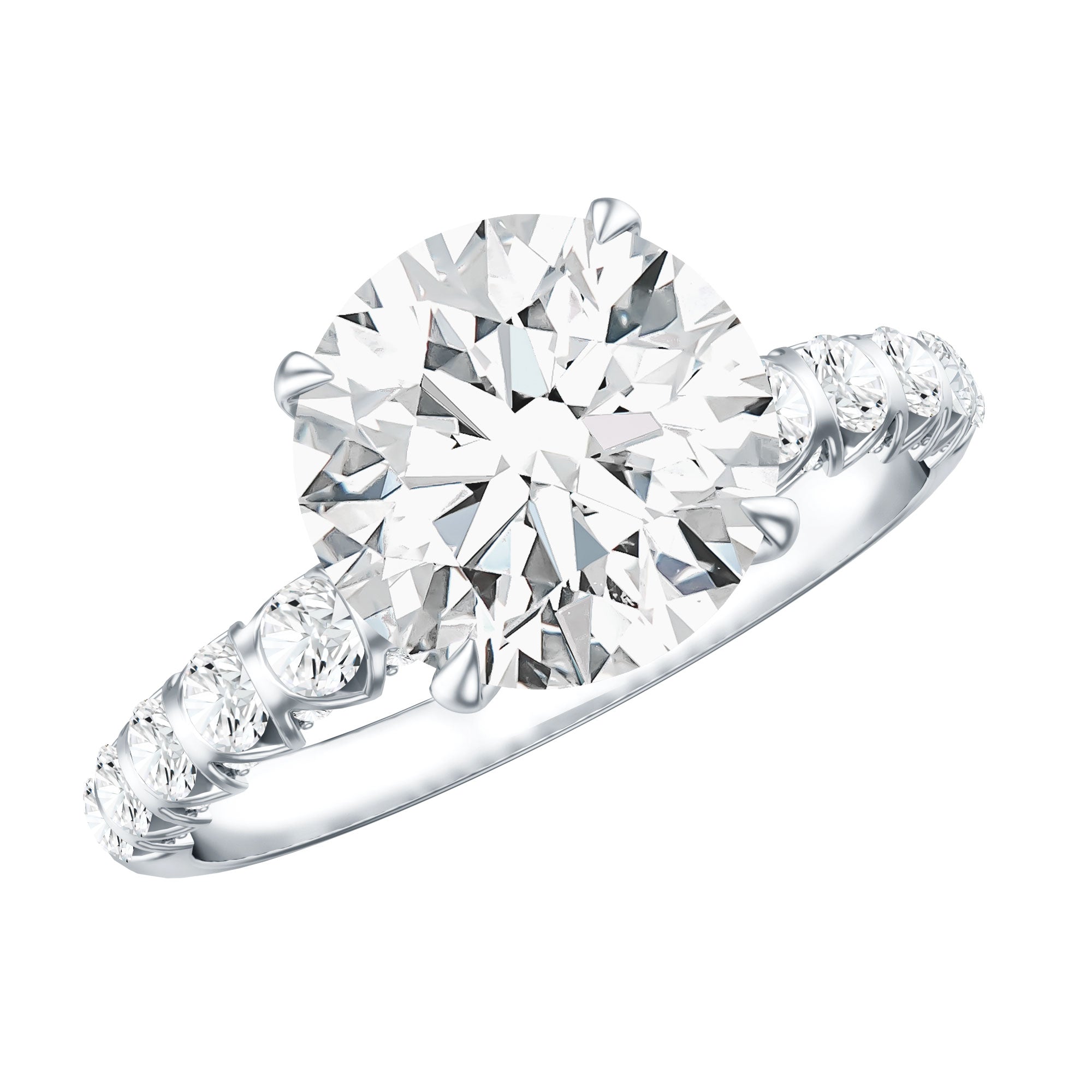 3 Carat Lab Diamond Ring - Round Cut Engagement Ring with IGI Certified Sparkle